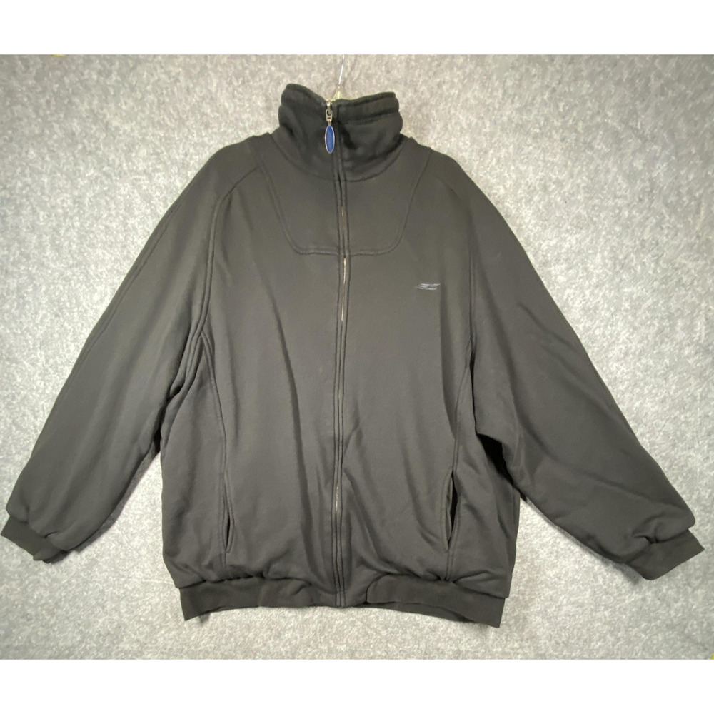 Escada Sport Jacket Mens XL Black Full Zip High Collar Cotton Drawstring Casual